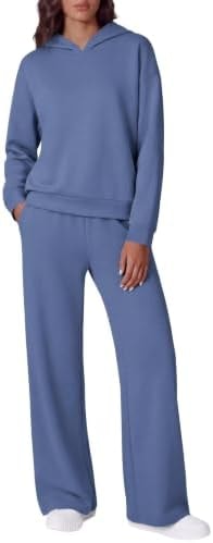 Ekouaer 2 Piece Sets for Women Matching Lounge Sets Sweatsuits Hoodie