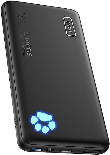 INIU Portable Charger, Slimmest 10000mAh Fast Charging USB C Power Bank