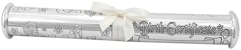 Stephan Baby Silver Plated Engraved Keepsake Birth Certificate Holder