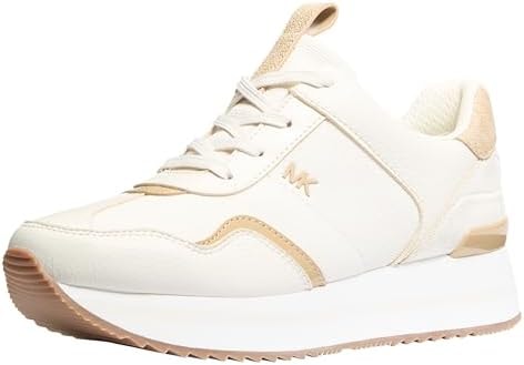 Michael Kors Women's Raina Trainer, Shiny Khaki, Khaki, 5