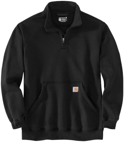 Carhartt Men's Marquette 1/4-Zip Mock-Neck Sweatshirt, Black, Large