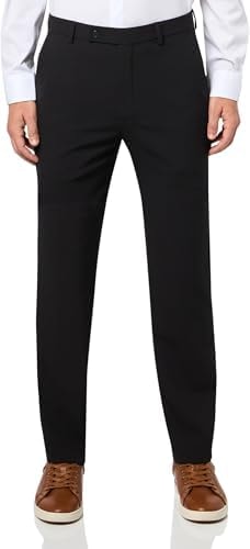 Calvin Klein Men's Slim Fit Stretch Dress Pants, 30W x 30L, Black