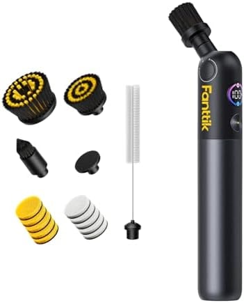 Fanttik Flip G10 Nano HomeCare Cordless Electric Spin Scrubber, 360° High-Torque Rotation, 2-Speed & 3-Angle, IPX7 Waterproof Cleaning Brush with 15 Brush Heads for Grout, Tiles, Sinks, Crevices