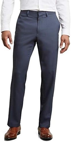 Kenneth Cole REACTION mens Stretch Modern-fit Flat-front dress pants, Navy, 34W x 34L US