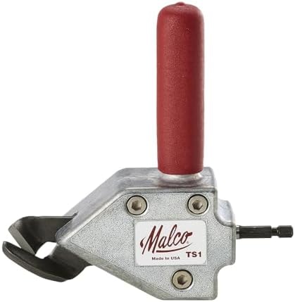 Malco TS1 TurboShear 20 Gauge Capacity Sheet Metal Cutting Attachment, Drill & Impact Driver Compatible,