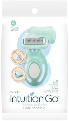 Schick Intuition Go Disposable Razor for Sensitive Skin, 1ct, Razors Sensitive Skin, Women’s Disposable Razors with Organic Aloe, Travel Razor