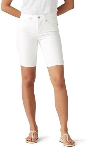 Levi's Women's Shaping Bermuda Shorts (Also Available in Plus), (New) Chalk White, 22