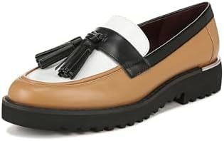 Franco Sarto Womens Carolynn Lug Sole Loafer with Tassel Detail Brown Colorblock Multi 5 M