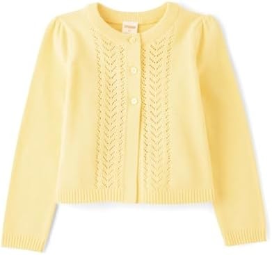 Gymboree,Girls,and Toddler Long Sleeve Cardigan Button Up Sweater,Pale Sun,12-18 Months