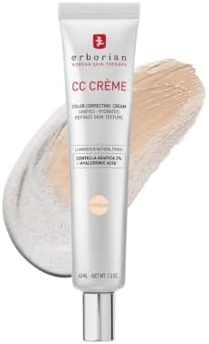Erborian CC Cream, Color Correcting Korean Skincare, Porcelain, 1.3 Fl Oz