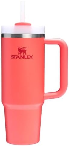 Stanley Quencher H2.0 Tumbler with Handle and Straw 30 oz | Flowstate 3-Position Lid | Cup Holder Compatible for Travel | Insulated Stainless Steel Cup | BPA-Free | Hot Coral