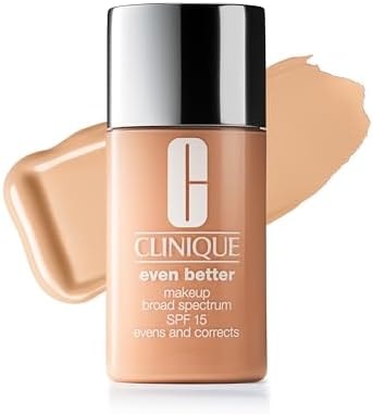 Clinique Even Better Makeup Liquid Foundation SPF 15 With Vitamin C For Dry + Oily Combination Skin Types | Medium Coverage + Natural Finish | Evens Skin Tone + Reduces Dark Spots, Cream Whip