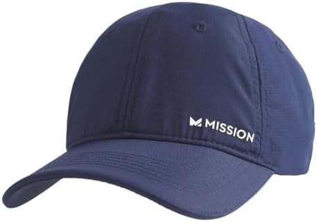 MISSION Cooling Performance Hat for Men and Women, Navy - Water-Activated Cooling Performance Cap with UPF 50 Sun Protection - Adjustable Hat for Golf, Running, Hiking, Outdoor Work