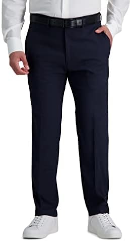 Kenneth Cole Reaction Men's Comfort Slim Fit Flat Front Dress Pant, Dark Navy, 30W x 29L
