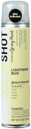 COLORSHOT Glow in the Dark Spray Paint, Lightning Bug (Natural Glow) 8 oz, Fast-Drying Acrylic Paint, Indoor & Outdoor Use