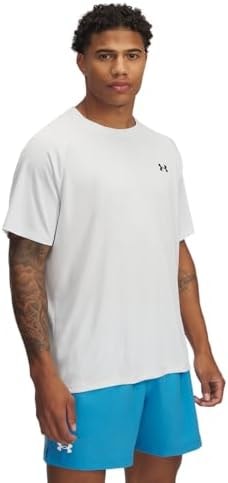 Under Armour Men's Tech Textured Short Sleeve T Shirt, (023) Distant Gray / / Black, Large