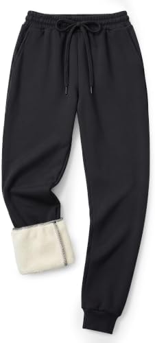 Men's Fleece Lined Pants - Thermal Thick Sweatpants Winter Warm Joggers