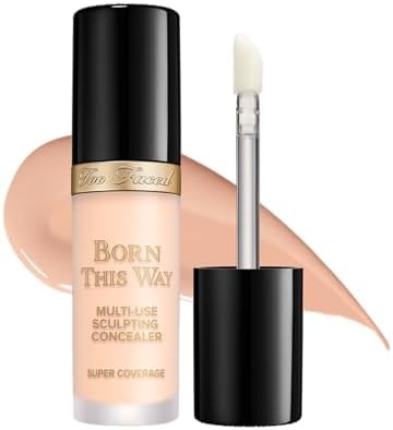 Too Faced Born This Way Super Coverage Multi-Use Concealer | Full-Coverage Hydrating Concealer for Dark Circles & Blemishes with Natural Finish |Hyaluronic Acid & Coconut Water, Cream Puff, 0.45 Fl Oz