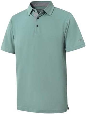 M MAELREG Mens Pique Polo Shirts Short Sleeve Performance Moisture Wicking Quick Dry Casual Golf Shirts for Men Beryl Green