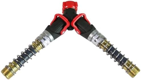 Chapin 6-9482: Deluxe 2-Way Shutoff Hose Connection with Kink-Free Extensions, Fits Standard Garden Hoses, Metal and Plastic Construction with Shut-Off Valves, Leak-Free, Dual Water Flow