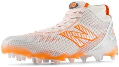 New Balance Men's FreezeLX V5 Lacrosse Shoe, White/Orange, 15 M