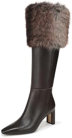 Sam Edelman Women's Sylvia Knee High Boot Chocolate Brown/Brown Multi Wide Calf 9.5 M