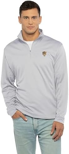Vantage Apparel Poly Micro Mesh Grey 1/4 Zip, Florida International, XXL
