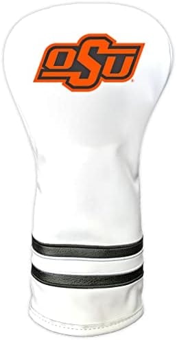 Team Golf NCAA Oklahoma State Cowboys White Vintage Driver Golf Club Head Cover, Form Fitting Design, Retro Design &