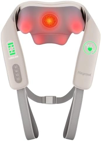 Heycool Cordless Neck and Shoulder Massager, Graphene Heating, Upgraded Shiatsu Back Massager Pillow for Neck, Shoulder, Gift Visit the Store