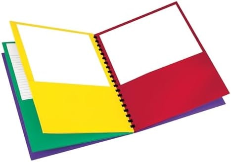 Oxford 8-Pocket Paper Folder, Letter Size, 200-Sheet Capacity, Multicolor, Red, Green, Yellow, Purple (99656), Multicilor, 8-1/2" x 11"