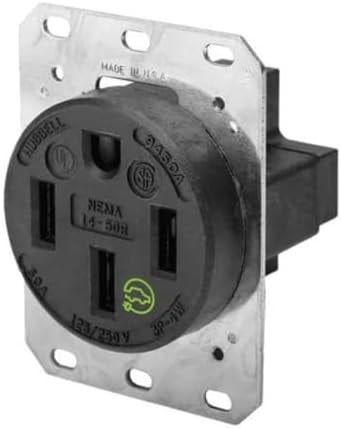 Hubbell 125V 50A 3-Pole 4-Wire Black Receptacle - HBL9450A