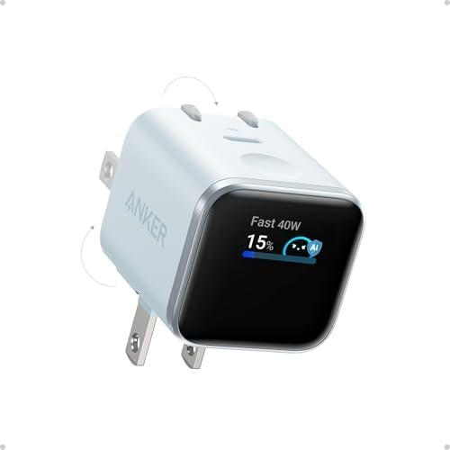 Anker Smart Display Charger, Anker Nano USB C Charger Block, 45W Max GaN Phone Charger,180° Foldable Plug,Smart Recognition,Built-in Care Mode,for iPhone17/16/15(Non-Battery,One USB-C Port,No Cable)