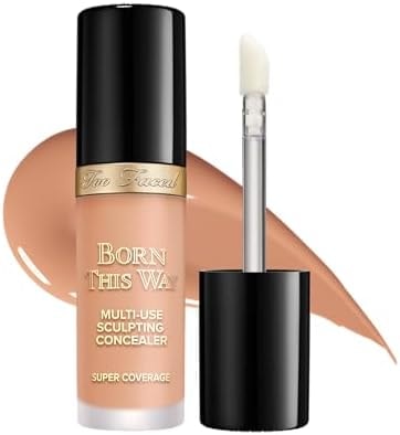 Too Faced Born This Way Super Coverage Multi-Use Concealer | Full-Coverage Hydrating Concealer for Dark Circles & Blemishes with Natural Finish | Hyaluronic Acid & Coconut Water, Taffy, 0.45 Fl Oz