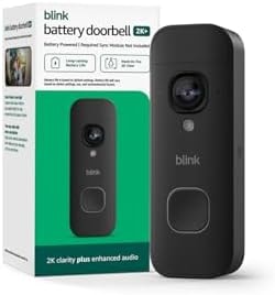 Blink Battery Doorbell 2K+ (newest model) — Wireless video doorbell, 2K resolution, enhanced audio. Required Sync Module not included – Add-On (Black)