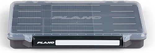 Plano StowAway 3700 50/50 Split Stow Tackle Box, with Corrosion-Preventive Rustricor, Single Latch Design, Transparent DuraView Lid, Stackable Storage for Fishing Bait, Lures and Gear