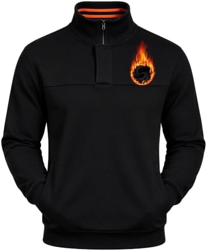 ZITY Mens Quarter Zip Pullover Sweatshirts Fleece Lined with Side Pockets