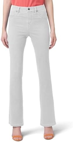 HUE Women's Ultra Soft High Waist Denim Baby Bootcut Leggings, White, Small