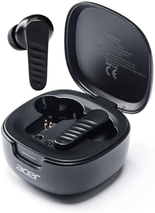 Acer Wireless Earbuds Bluetooth Headphones, Hi-Fi Stereo Sound, Long Battery Life, Noise Cancelling with Charging Case for Sports & Working, Stereo Sound Headphones for iPhone/Android/iPad