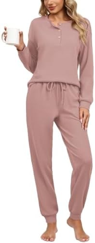 Ekouaer Womens Pajama Sets 2 Piece Soft Pjs Long Sleeve Lounge Set