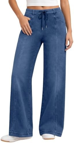 FireSwan Wide Leg Jeans for Women High Waisted Stretchy Denim Pants Y2k