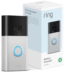 Like-New Ring Battery Doorbell, Home or business security with Head-to-Toe video, Live View with Two-Way Talk, and Motion Detection & Alerts, Satin Nickel