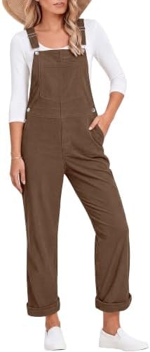 luvamia Corduroy Bib Overalls for Women Women's Overalls Baggy Overall Women Cocoa Brown Large Fits Size 12 / Size 14