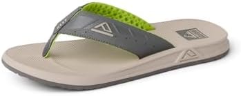 REEF Men's Sandals, Phantoms, Grey/Tan/Lime, 4