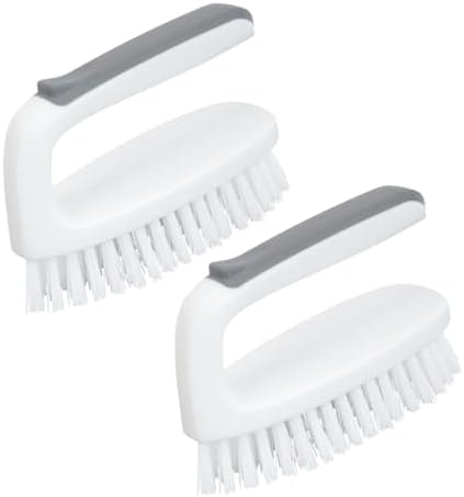 CELOX Carpet Cleaning Brush, Heavy Duty Scrub Brush with Handle, 2 Pack, White
