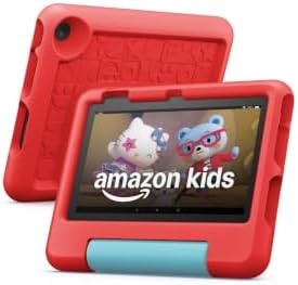 Amazon Fire 7 Kids tablet (newest model) ages 3-7. Top-selling 7" kids tablet on Amazon. Includes 6 months of ad-free and exclusive content, easy parental controls, 10-hr battery, 16 GB, Red