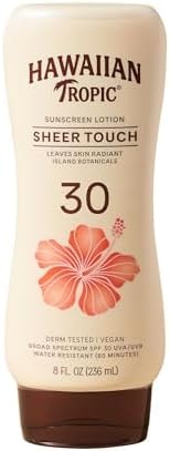 Hawaiian Tropic Sheer Touch Lotion Sunscreen, Moisturizing Broad-Spectrum Protection, SPF 30, Sun, Mango, 8 Oz