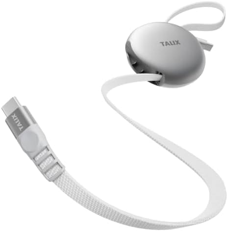 TALIX Single-Pull Retractable USB C to USB C Cable, 240W Fast Charging Cord
