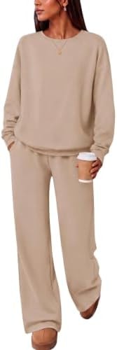 Ekouaer Lounge Sets for Women Casual Long Sleeve and Long Pants Pajamas Set