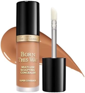 Too Faced Born This Way Super Coverage Multi-Use Concealer | Full-Coverage Hydrating Concealer for Dark Circles & Blemishes with Natural Finish | Hyaluronic Acid & Coconut Water, Warm Sand, 0.45 Fl Oz