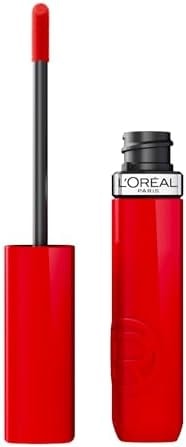 L'Oreal Paris Infallible Lacque Resistance Liquid Lipstick, 16HR Long Lasting Lip Makeup with Lacquer-Like Shine and Zero Transfer, 410, Rouge Poppy